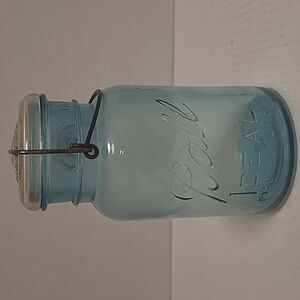 Antique Blue Ball Lidded Jar